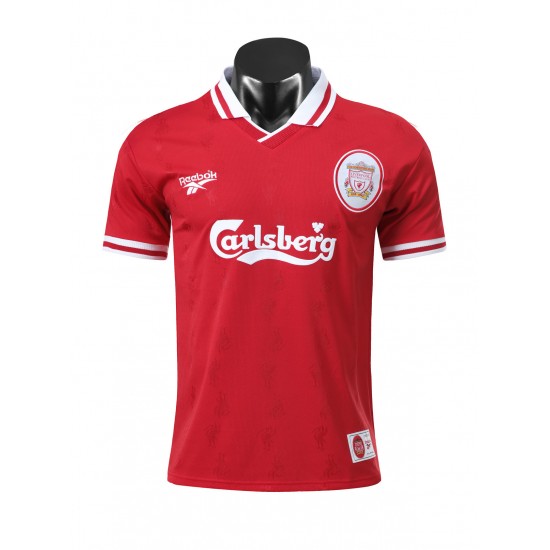 Camisola Liverpool Retro Equipamento Primeiro 1996-1997 Manga Curta